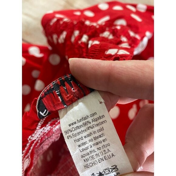 FunFash Women's Red Polka Dot Rockabilly Fit And Flare Halter Dress - 22/24 - Picture 14 of 14